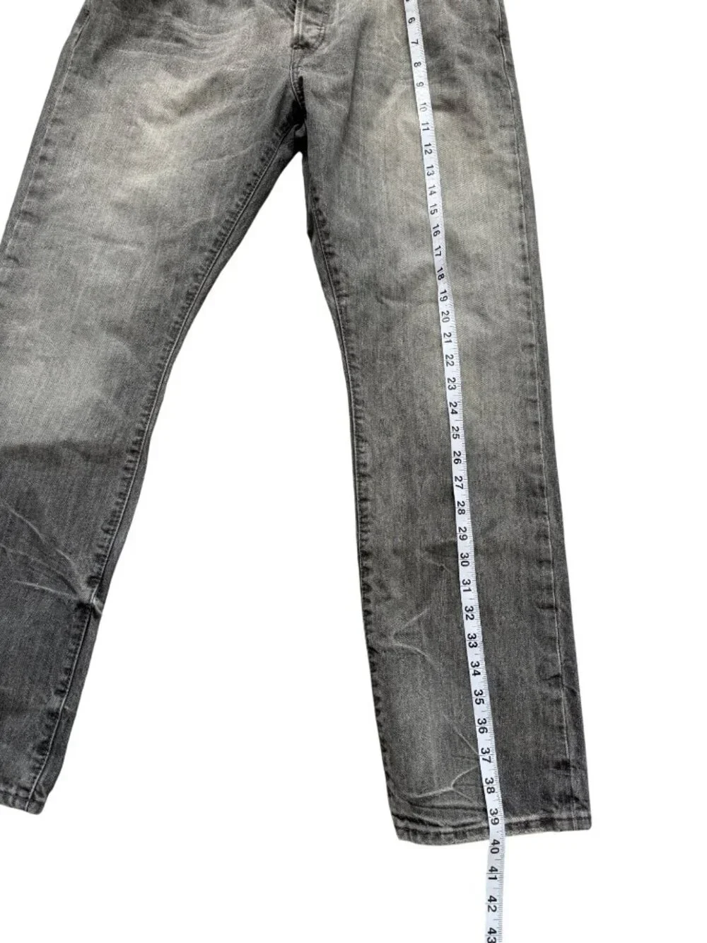 Polo Ralph Lauren Mens 34x30 Varick Slim Straight Jeans Gray Denim Button-Fly